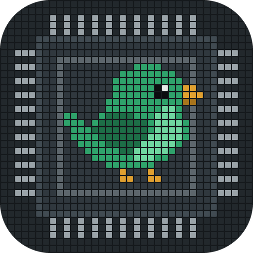 The Homebird logo: a green pixel bird on a chip